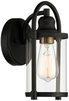  John Timberland Avani Modern Outdoor Wall Light Fixtures Set Of 2 Black Metal 10 1/4" Clear Glass For Post Exterior Barn Deck House Porch Yard Patio