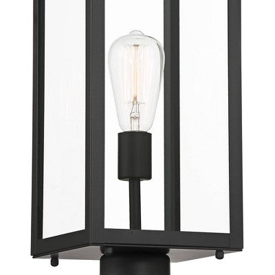  John Timberland Titan Modern Outdoor Post Light Mystic Black 21 3/4" Clear Glass Panels For Exterior Barn Deck House Porch Yard Patio Home Outside