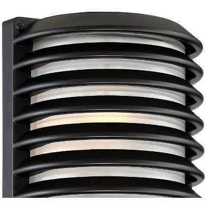  John Timberland Modern Outdoor Wall Light Fixtures Set Of 2 Black Grid 10" Frosted Glass For Post Exterior Barn Deck House Porch Yard Posts Patio Home