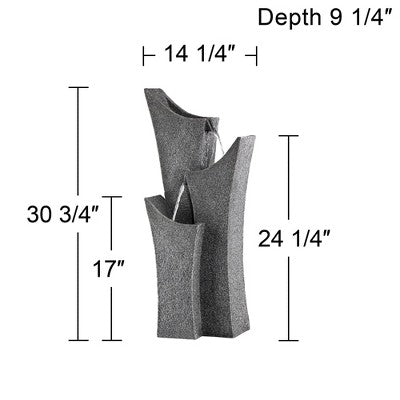  John Timberland Exton Modern Zen Cascading Arched Outdoor Floor Water Fountain 30 3/4" For Yard Garden Patio Home Deck Porch House Exterior Balcony